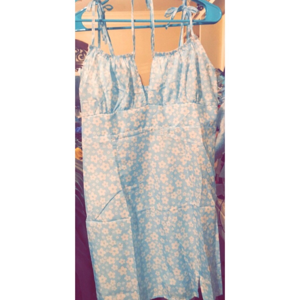 Teal flower dress wore once